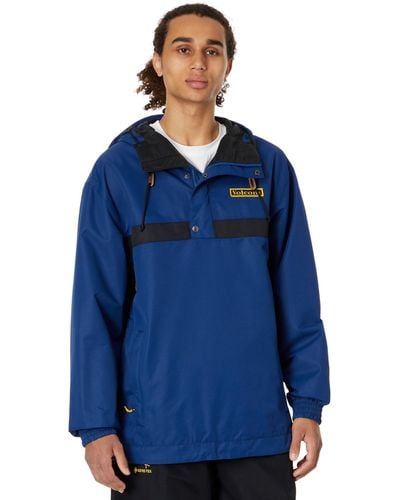 Volcom Longo Pullover Anarok Hooded Snowboard Jacket - Blue