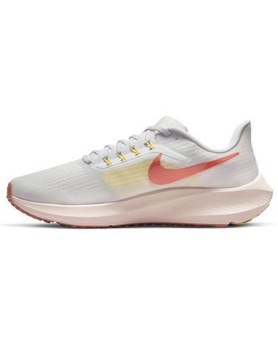 Nike Running Air Zoom Pegasus 39 In White Pink And Yellow