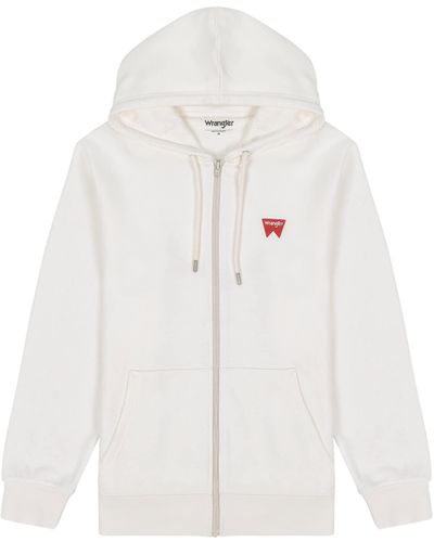 Wrangler Zip Thru Hoodie Hooded Sweatshirt - White