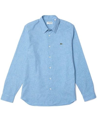 Lacoste Geweven Shirts - Blauw