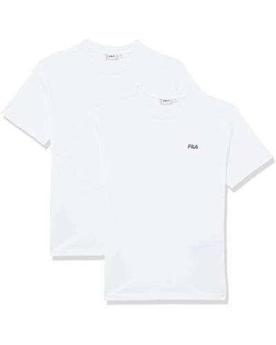 Fila Bari Double Pack T-Shirt - Bianco