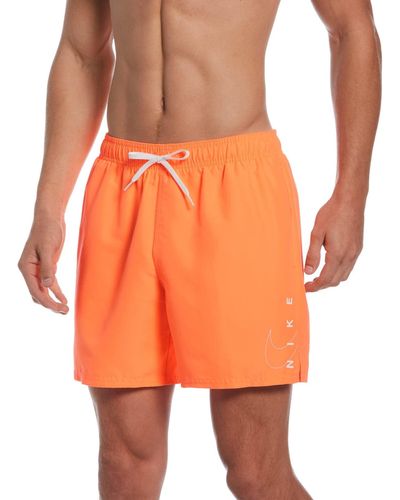 Nike Swim Swoosh Break Short de volley pour homme Orange 12,7 cm