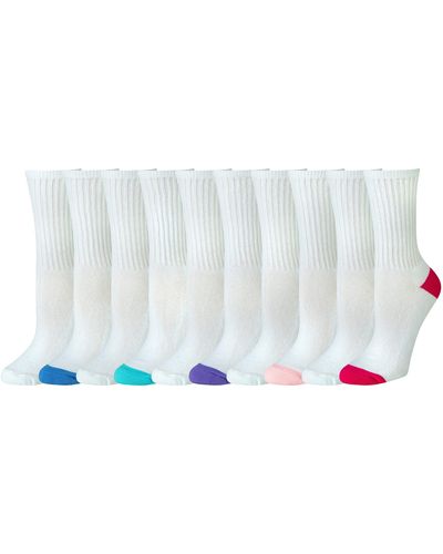 Amazon Essentials Vrouwen 10-pack Katoen Gewatteerde Bemanning Sokken,kleur: Wit,shoe - Zwart