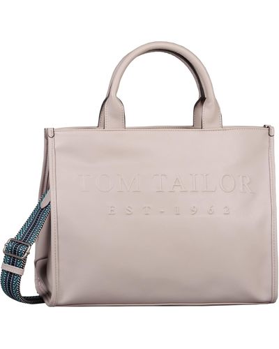 Tom Tailor Bags Teresa Shopper Umhängetasche Reißverschluss Mittelgroß Grau - Pink