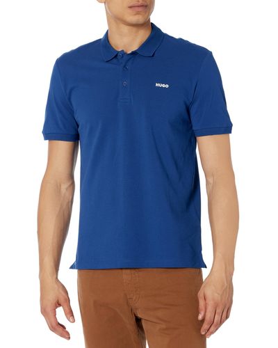 HUGO Regular Fit Short Sleeve Polo Shirt - Blue