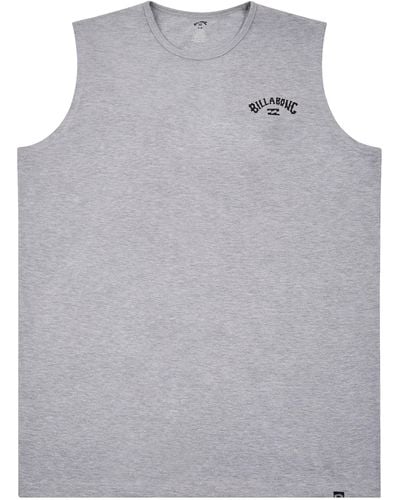 Billabong Big And Tall Muscle Shirts For – Jersey Sleeveless Muscle T - Grey