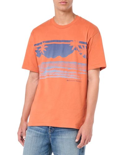 Quiksilver Beach Band Short Sleeve Tee Shirt T - Orange