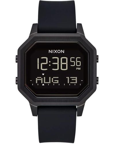 Nixon Digital Japanisches Automatikwerk Uhr mit Kunststoff Armband A1211-001-00 - Schwarz
