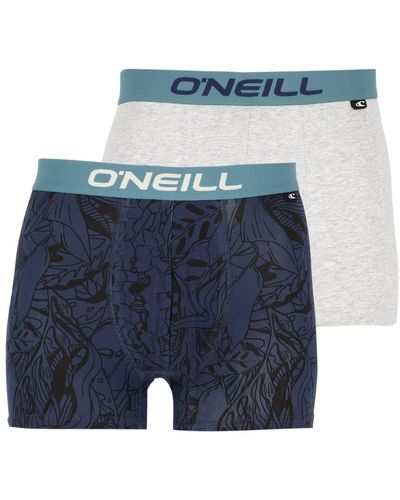 O'neill Sportswear Boxer Aderenti da Uomo Confezione da 2 Grigio 48 - Blu
