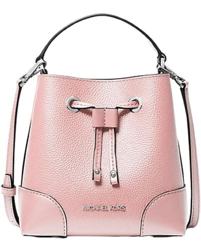 Michael Kors Mercer Small Pebbled Leather Bucket Bag - Pink