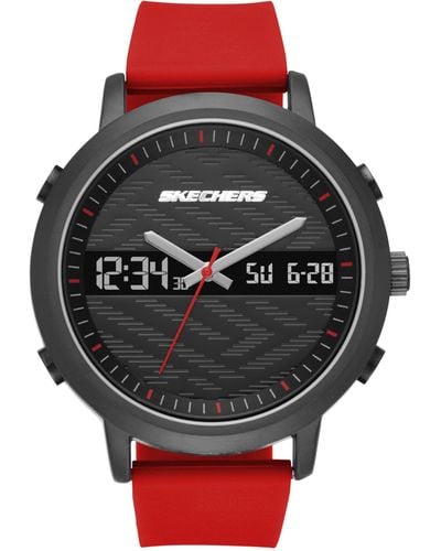 Skechers Lawndale Quartz Silicone Casual Sports Analog-digital Watch - Multicolour