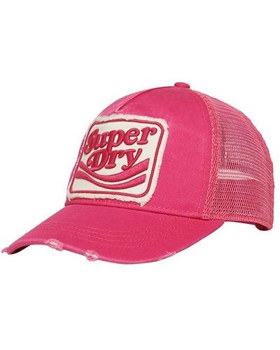 Superdry Fluro Mesh Trucker Cap Baskenmütze - Pink