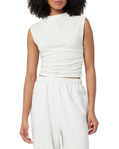 The Drop Raylen Sleeveless Ruched Top Camisa - Blanco