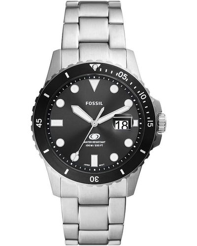 Fossil Uhr Blue Gmt GMT Uhrwerk 46 mm Gehäusegröße mit einem Silikonarmband  FS6036 in Schwarz für Herren | Lyst DE