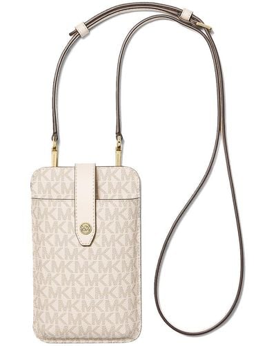 Michael Kors Handbag For Women Jet Set Travel Phone Crossbody With Card Holder - White