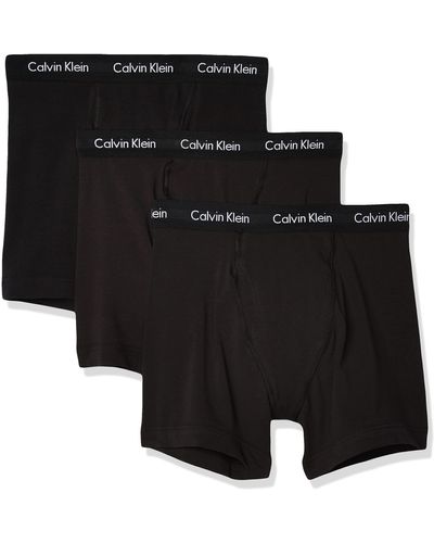 Calvin Klein Cotton Stretch 3 Pack Boxer Briefs - Black