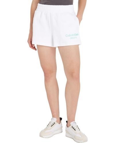 Calvin Klein Stacked Institutional Shorts J20j223136 - White