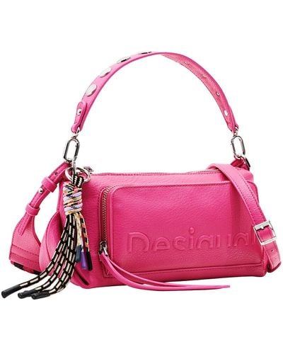 Desigual Midsize Half-logo Crossbody Bag - Pink