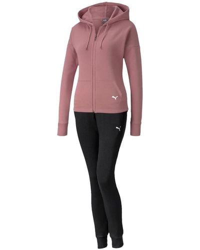 PUMA Trainingsanzug Clean Sweat Suit CL TR 671039 Foxglove- Black S - Pink