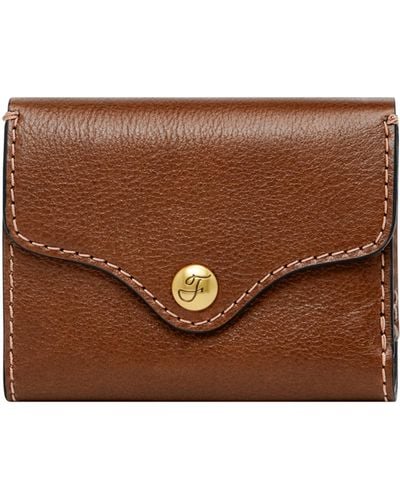 Fossil Heritage Leather Wallet Trifold - Brown