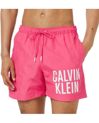 Calvin Klein Short De Bain Medium Drawstring Long - Rose