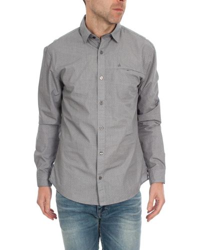 Calvin Klein Jeans Efont Shirt L/s Zakelijk Overhemd - Grijs