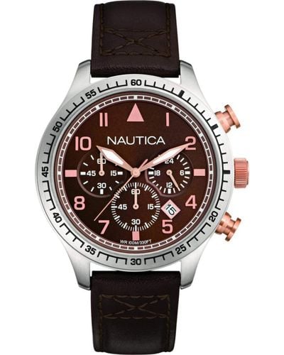Nautica Analog Quarz Uhr mit Kein Armband 8.4341E+12 - Braun