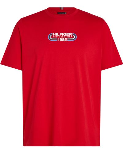 Tommy Hilfiger T-Shirt Kurzarm Plus Regular Fit - Rot