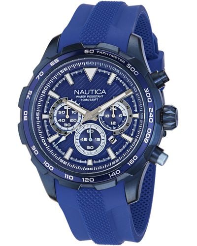 Nautica NAPNSF305 NST Chrono Blau Silikon Armband Uhr Blau Modern