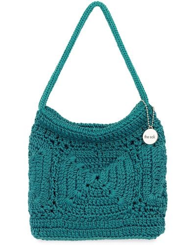 The Sak Ava Mini Hobo Bag In Crochet - Green