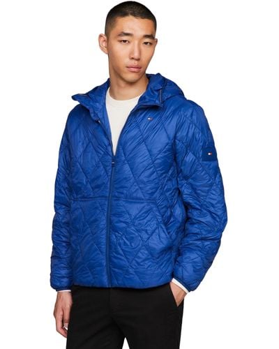 Tommy Hilfiger Cl Hooded Gequilted Jas Anker Blauw Xl