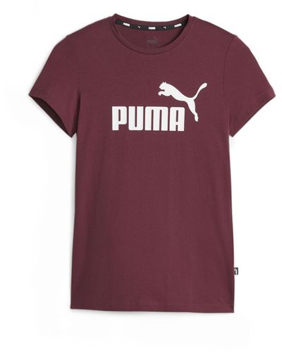 PUMA T-Shirt Essentials Logo L Dark Jasper Red - Violet