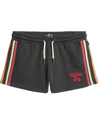 Superdry Rainbow Shorts mit Logo und Seitenstreifen Verwaschenes Schwarz 44