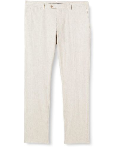 Hackett Cotton Linen Stripe Shorts - White