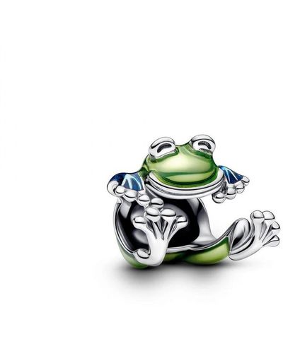 PANDORA Moments Frog Sterling Silver Charm With Transparent Blue And Green Enamel