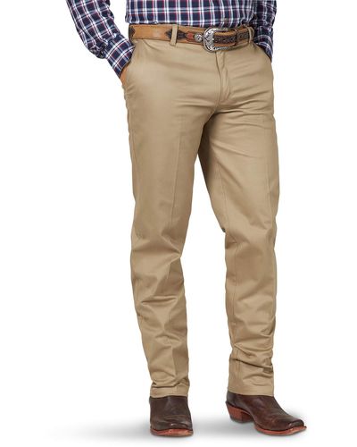Wrangler Riata Flat Front Relaxed Fit Casual Pant - Neutro