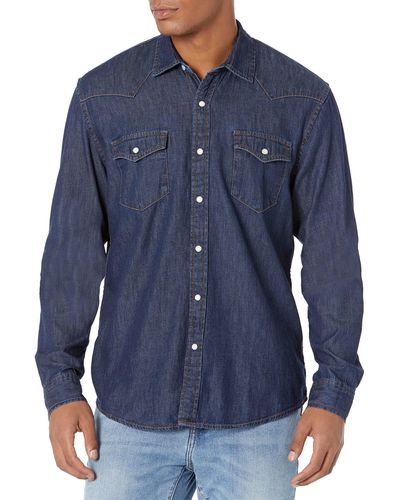 Amazon Essentials Regular-fit Long-sleeve Denim Shirt - Blue