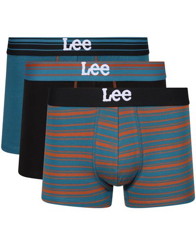 Lee Jeans Boxer Shorts in Black Cotton Trunks Pantaloncino - Blu