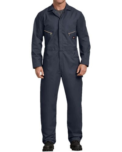 Dickies Mens 7 1/2 Ounce Twill Deluxe Long Sleeve Coverall - Blue