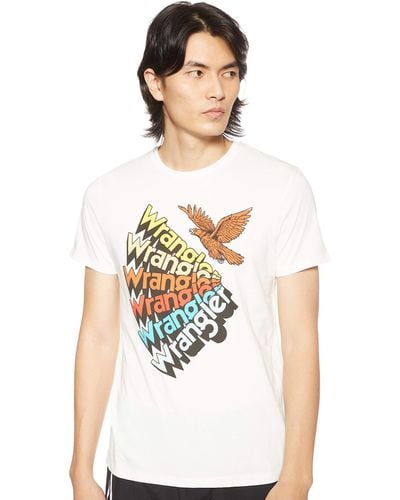 Wrangler Crew Neck Graphic Retro Logo T-shirt Off White