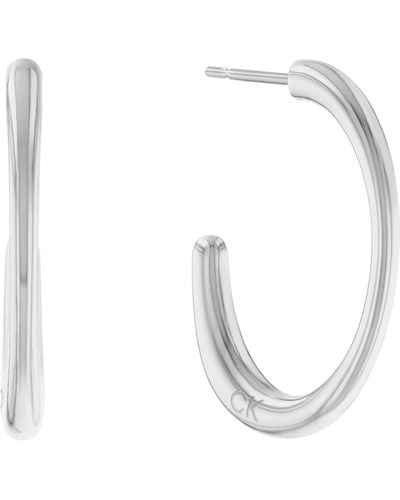 Calvin Klein Jewelry Stainless Steel Hoop Earrings - White