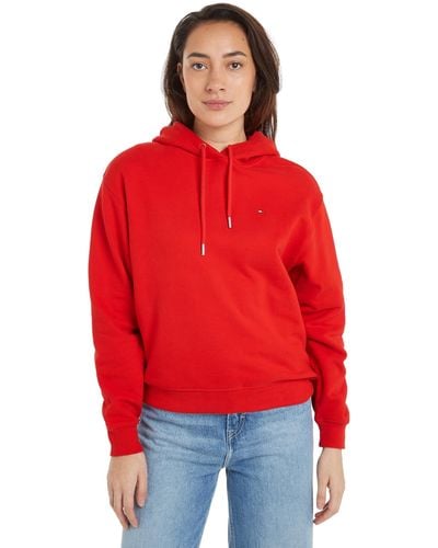 Tommy Hilfiger Reg Flag On Chest Hoodie Ww0ww41245 Pullover - Red