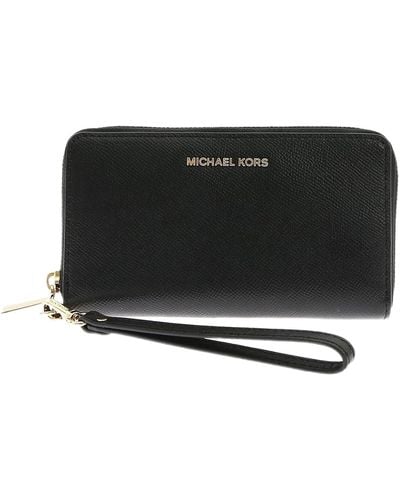 Michael Kors Jet Set Travel Large Flat phone case Leather Black - Nero