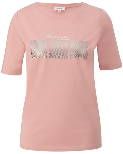 S.oliver 2144441 T-Shirt mit Frontprint - Pink