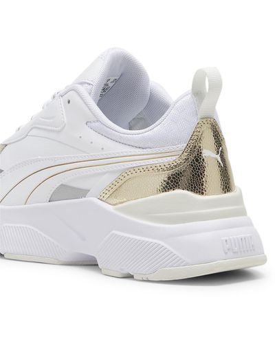 PUMA Cassia Metallic Shine Sneakers 37.5 White Gold Silver Vapor Gray Metallic - Grijs