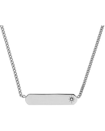 Fossil Lane Stainless Steel Bar Chain Necklace - Multicolour
