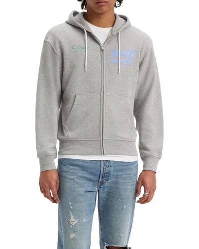 Levi's Relaxed Graphic Zipup Sweater - Grijs