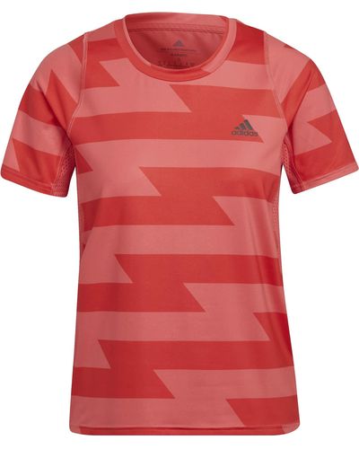 adidas RN Fast AOP Tee T-Shirt - Rosso
