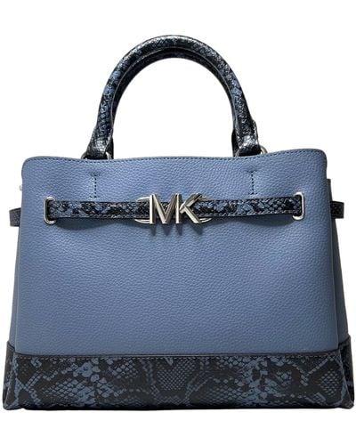 Michael Kors Large Belted Satchel With Crossbody Strap - Blue