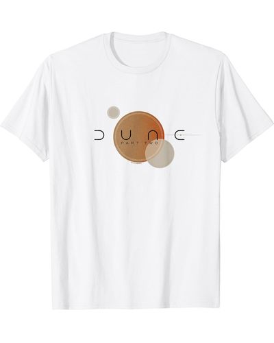 Dune Part Two Orbiting Planets Epic Classic Chest Logo T-Shirt - Blanc
